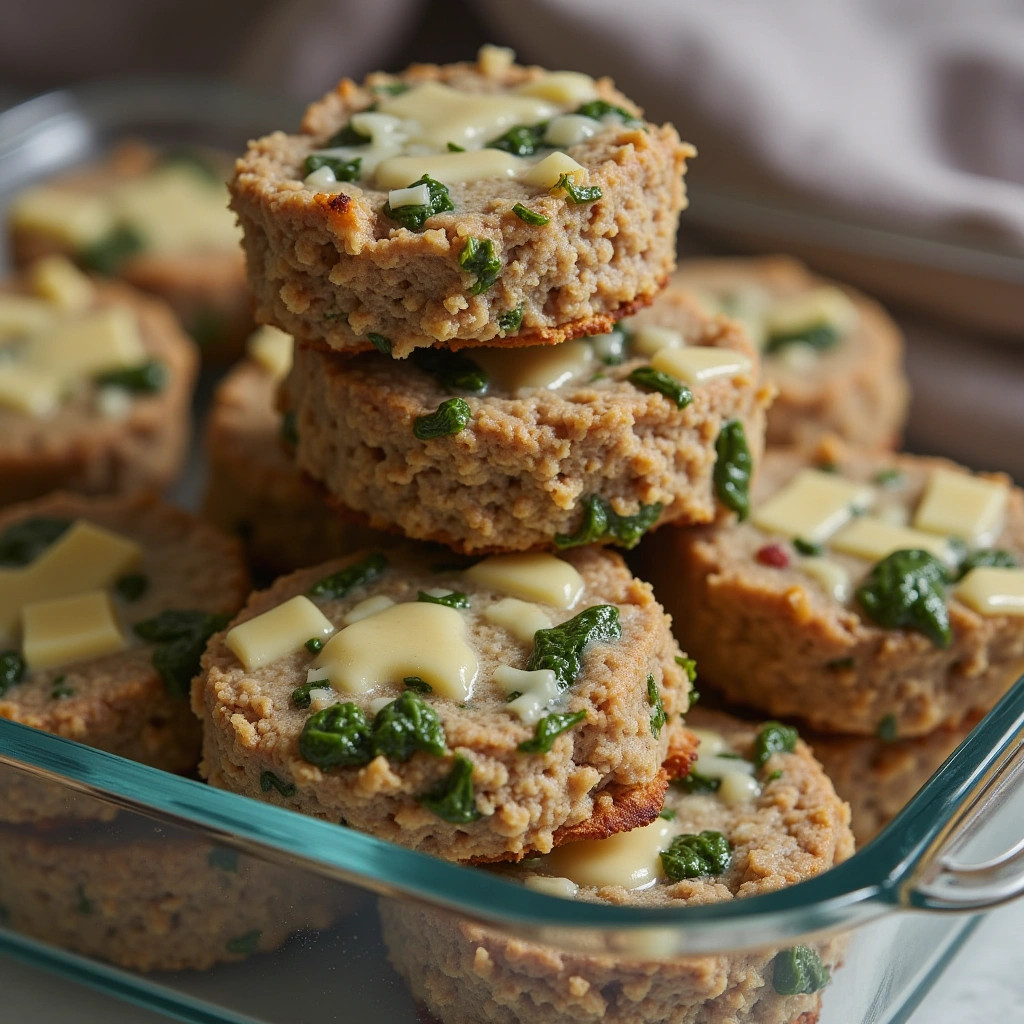 32. Spinach and Cheese Doggie Meatloaf Bites