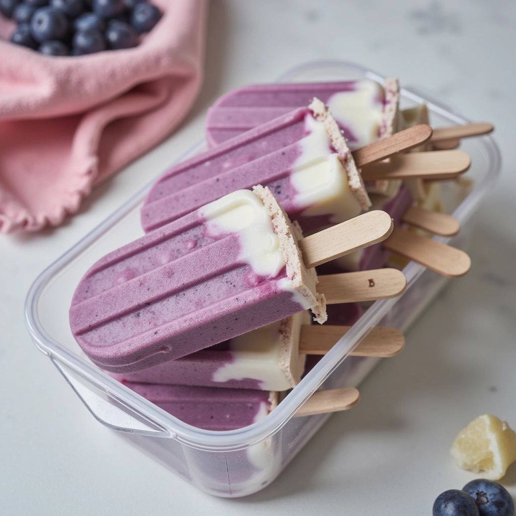 2. Frozen Yogurt and Blueberry Pops