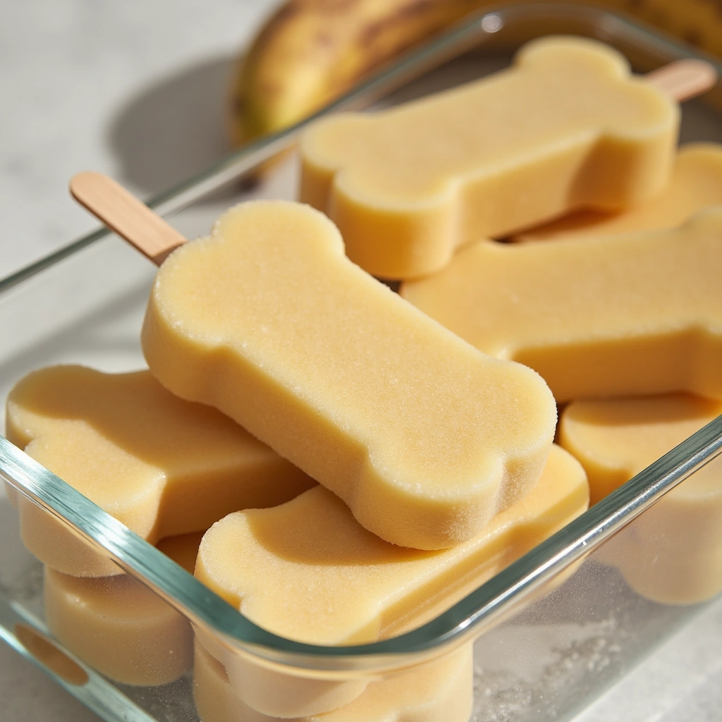 4. Frozen Banana & Yogurt Puppy Pops